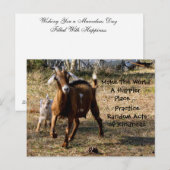 Random Acts of Kindness Postcard (Adorable Goats) Postkarte (Vorne/Hinten)