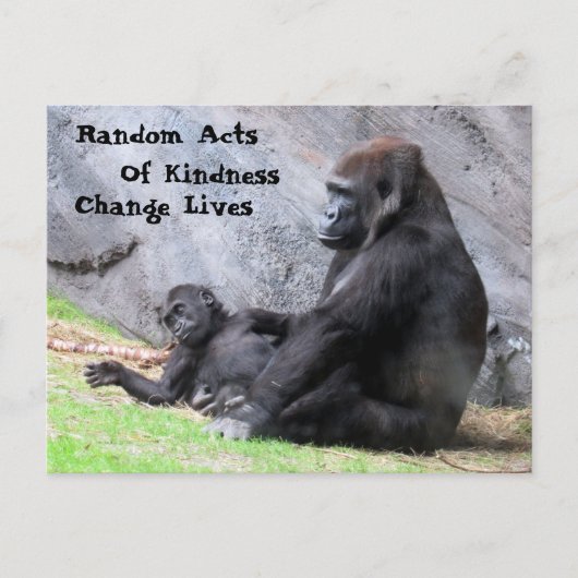 Random Acts of Kindness Postcard - Familie Gorilla Postkarte (Vorderseite)