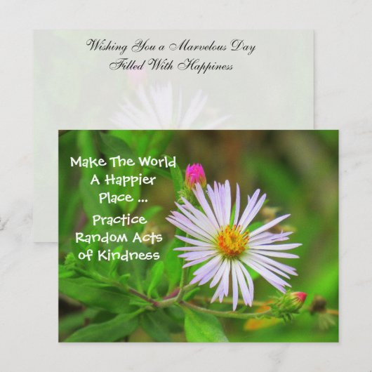Random Acts of Kindness Postcard (Wildblume) Postkarte (Vorne/Hinten)