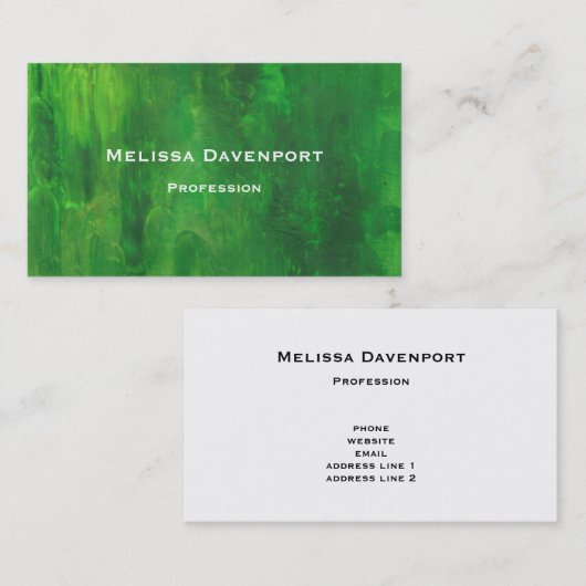 Random bildet grünes Abstraktes Malen Visitenkarte (Vorne/Hinten)