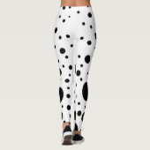 Random Black Dots auf White Fun Leggings (Rückseite)