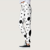 Random Black Dots auf White Fun Leggings (Links)