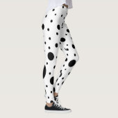 Random Black Dots auf White Fun Leggings (Rechts)