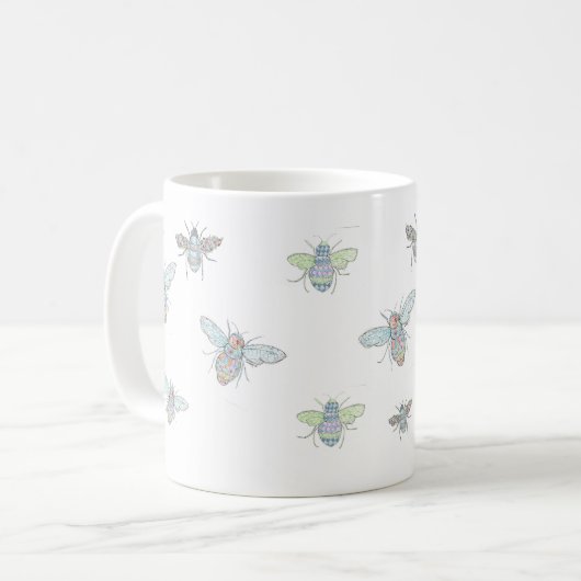 Random Bumble Bees Kaffeetasse (Vorderseite Links)