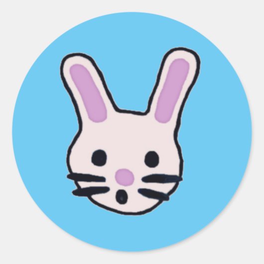 Random Bunny Faces Runder Aufkleber (Vorderseite)