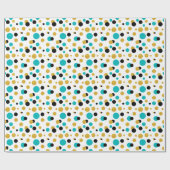 Random Circles Muster Schwarz Blau & Gold Glitzer Geschenkpapier (Flach)