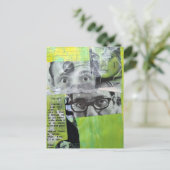 Random Collage of  Vintage Faces Postkarte (Stehend Vorderseite)