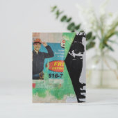 Random Collage Working Man and a Face Postkarte (Stehend Vorderseite)