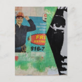 Random Collage Working Man and a Face Postkarte (Vorderseite)