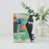 Random Collage Working Man and a Face Postkarte (Stehend Vorderseite)