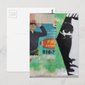Random Collage Working Man and a Face Postkarte (Vorne/Hinten)
