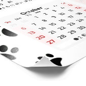 Random Dog Paw Prints and Red Hearts 2024 Kalender Fotodruck (Ecke)