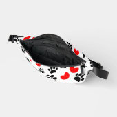 Random Dog Paw Prints und Rote Herzen Bauchtasche (Offen)