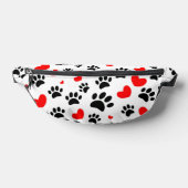 Random Dog Paw Prints und Rote Herzen Bauchtasche (Ablage )