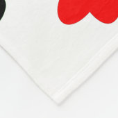 Random Dog Paw Prints und Rote Herzen Fleecedecke (Ecke)