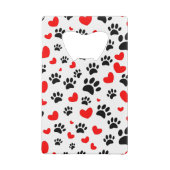 Random Dog Paw Prints und Rote Herzen Geldbeutel Flaschenöffner (Rückseite)