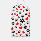 Random Dog Paw Prints und Rote Herzen Geschenkanhänger (Vorderseite)