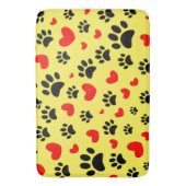 Random Dog Paw Prints und Rotharnelen nach Maß Badematte (Vorderseite Vertikal)