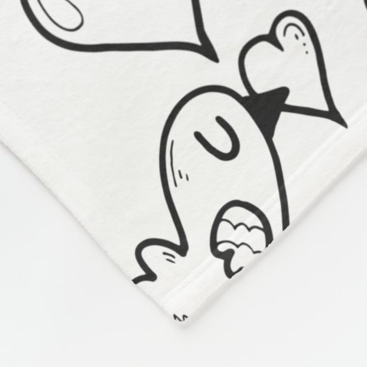 Random Doodles Birds, Herz und Kirschmuster Fleecedecke (Ecke)