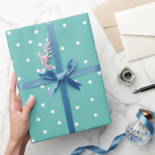 Random Dots Muster Aquamarin Geschenkpapier