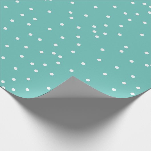 Random Dots Muster Aquamarin Geschenkpapier (Ecke)