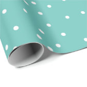 Random Dots Muster Aquamarin Geschenkpapier (Rolleneckpunkt)