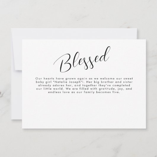 Random Family Photo Collage Birth Announcement  Ankündigung (Rückseite)