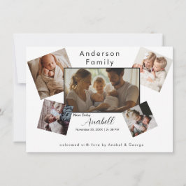 Random Family Photo Collage Birth Announcement  Ankündigung
