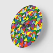 Random-farbige Dreiecke Runde Wanduhr (Winkel)