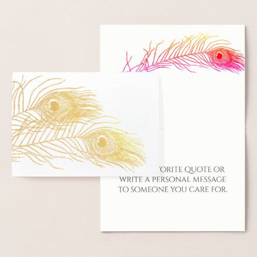 Random Feather Gold Foil Card Folienkarte (Anzeige)