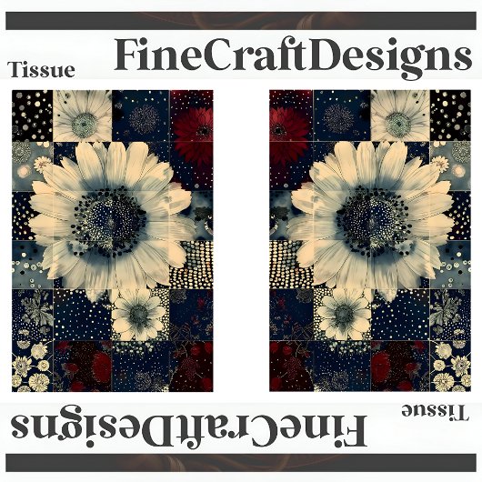 Random Floral Tile Collage Decoupage L&R 152 Seidenpapier