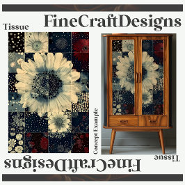 Random Floral Tile Collage Decoupage Verlassen 152 Seidenpapier