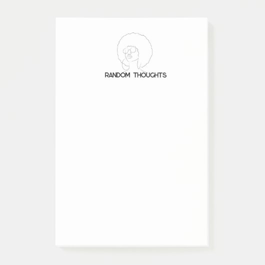 Random Gedanken Afro Post-it Klebezettel (Vorderseite)