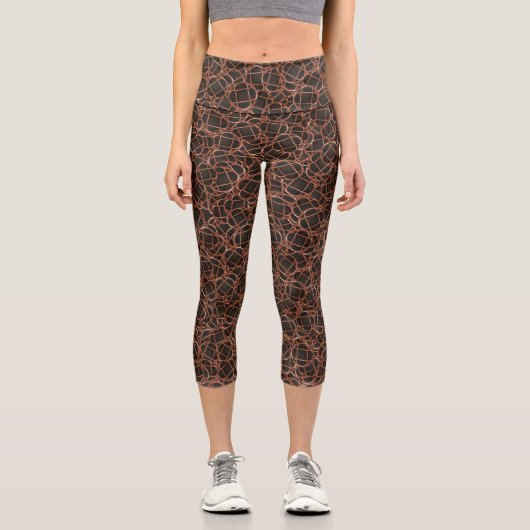 Random-geometrischer abstrakter Druck Capri Leggings (Vorderseite)