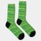 Random gestörte grüne Streifen Crazy Socken (Rechts)