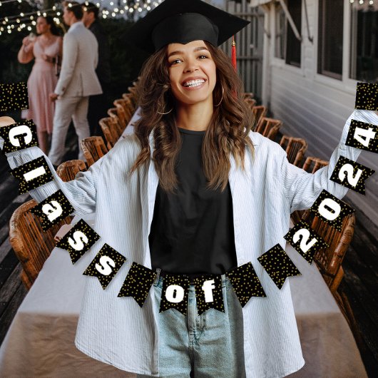 Random Gold Dot Patten Klasse des Abschlusses Wimpelkette