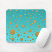 Random Gold Punkte auf Türkis Modernes Muster Mousepad (Mit Mouse)