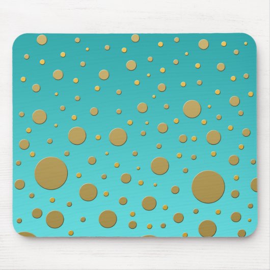Random Gold Punkte auf Türkis Modernes Muster Mousepad (Vorne)