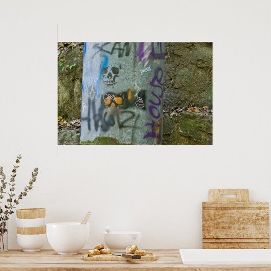 Random Graffiti: Skulls am Pipe Redux Poster (Küche)