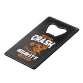 Random Gravity Karos - Motocross & Dirt Bike Geldbeutel Flaschenöffner (Vorderseite Schrägansicht)