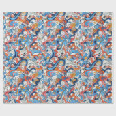 Random Hand Drawn Doodles Geschenkpapier (Flach)