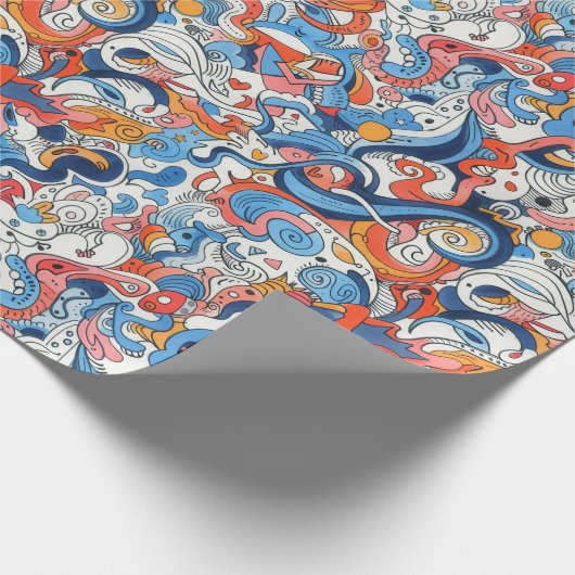 Random Hand Drawn Doodles Geschenkpapier (Ecke)