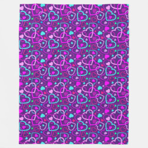 Random Hearts Fleece Blanket