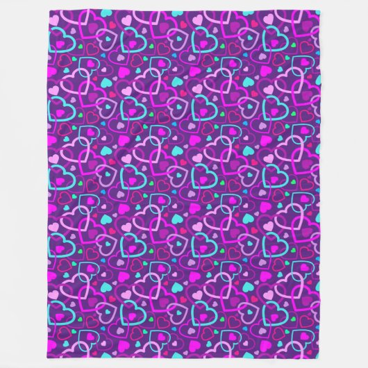 Random Hearts Fleece Blanket (Vorderseite)