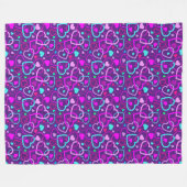 Random Hearts Fleece Blanket (Vorderseite (Horizontal))