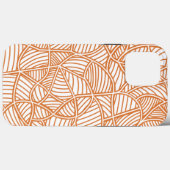 Random Leaf Mosaic Dark Orange Case-Mate iPhone Hülle (Rückseite (Horizontal))