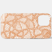 Random Leaf Mosaic Dark Orange Case-Mate iPhone Hülle (Rückseite (Horizontal))