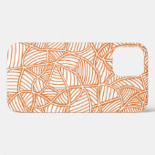 Random Leaf Mosaic Dark Orange Case-Mate iPhone Hülle (Rückseite (Horizontal))