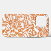 Random Leaf Mosaic Dark Orange Case-Mate iPhone Hülle (Rückseite (Horizontal))