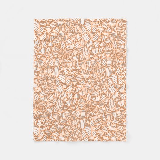 Random Leaf Mosaic Dark Orange Fleecedecke (Vorderseite)